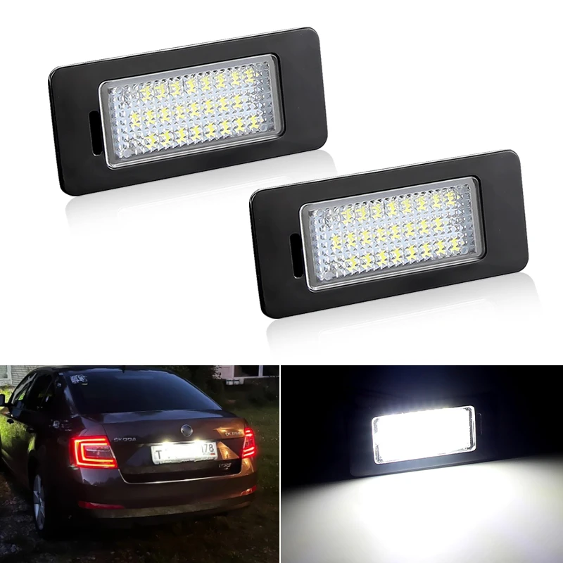 2PCS For Passat B6 B7 Jett a MK6 Tiguan Touran Sharan Golf PLUS Seat Alhambra Car Led Number License plate Light 6000k No Error