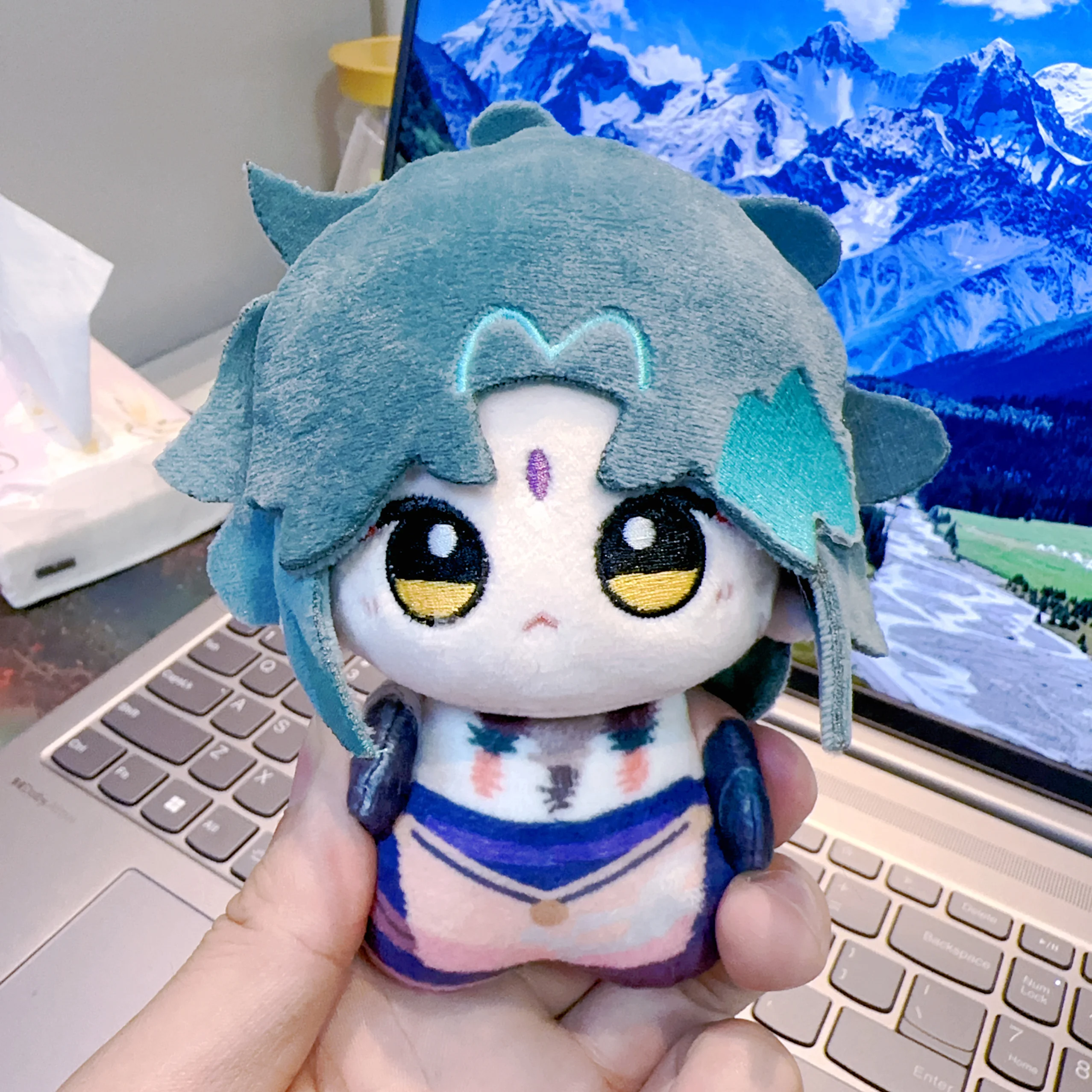 

10 см аниме Genshin Impact Xiao плюшевые куклы брелок кулон мягкие милые куклы игрушки косплей игровые аксессуары подарок