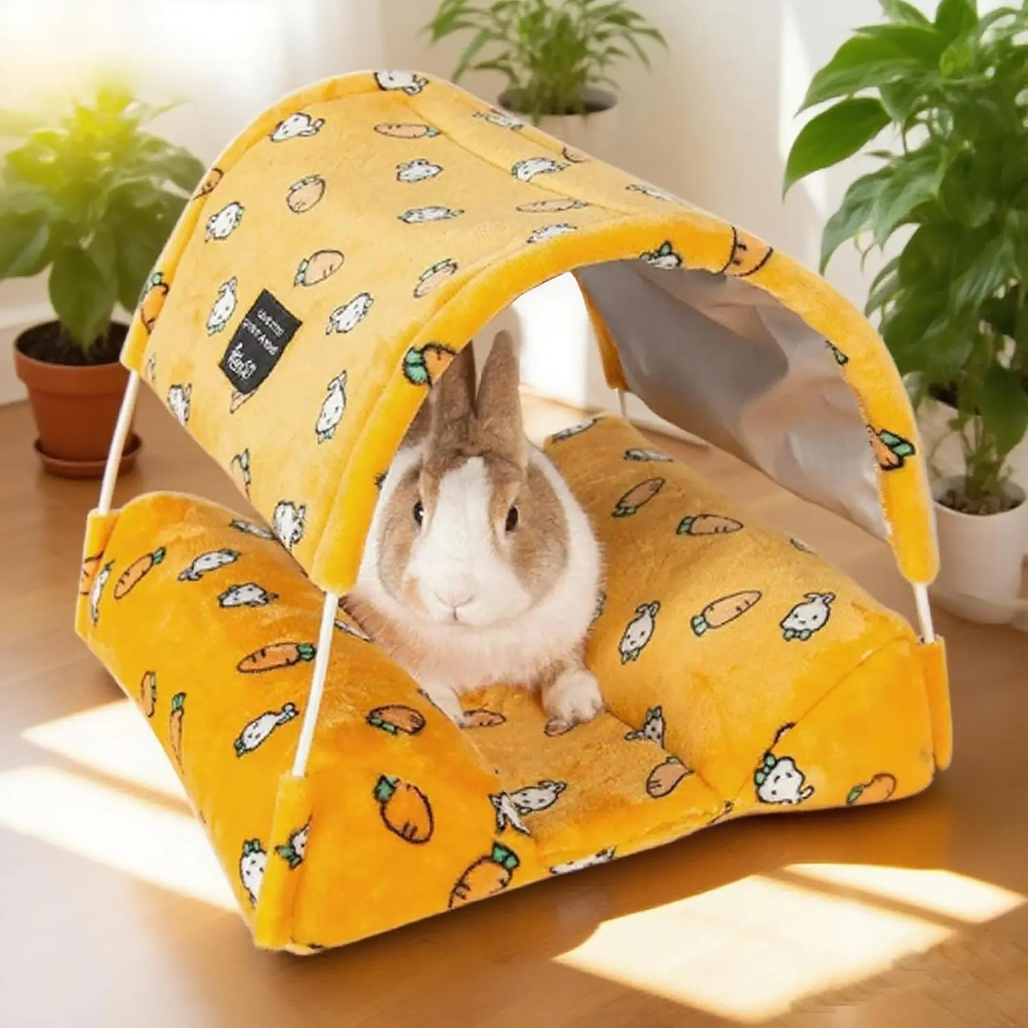 

Large Rabbit Bed House Washable Winter Warm Bunny Hideout for Guinea Pig Hamster Squirrel Ferret Hedgehog Chinchilla Cozy Cage A