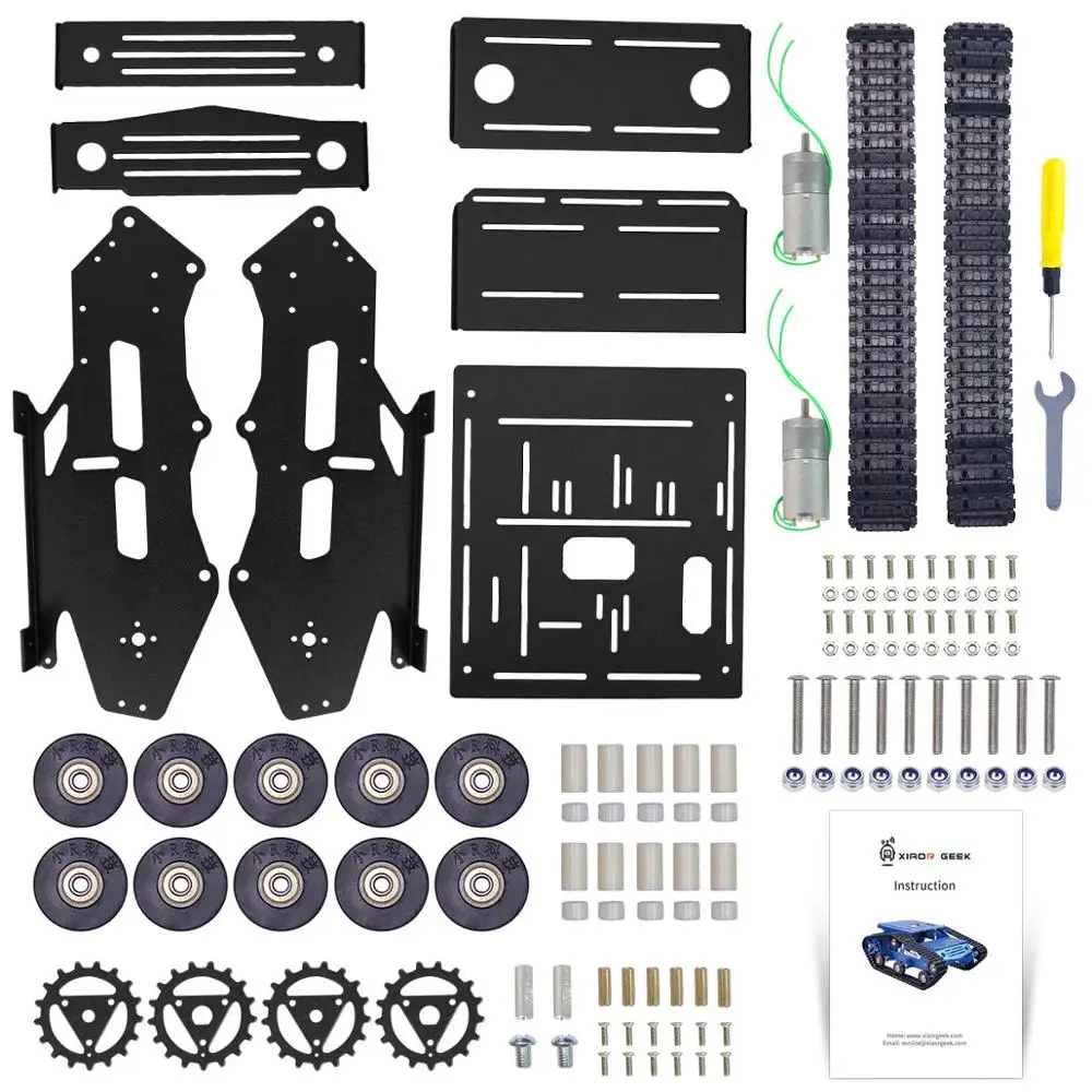 Imagem -06 - Kit Chassi para Tanque de Carro Robô Inteligente Plataforma Grande de Liga de Alumínio com Motores 2wd para Arduino Raspberry pi Faça Você Mesmo Controle Remoto