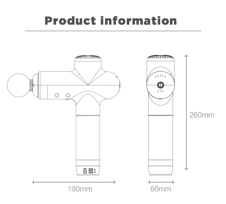 Massage Gun Deep Tissue Massager Therapy Body Muscle Stimulation Pain Relief for EMS Pain Relaxation Fitness Shaping