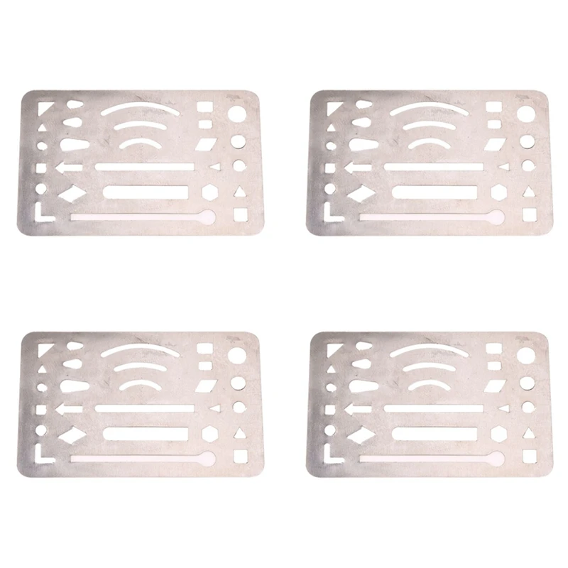 4X Stainless Steel 27 Patterns Erasing Drawing Drafting Tool Shield