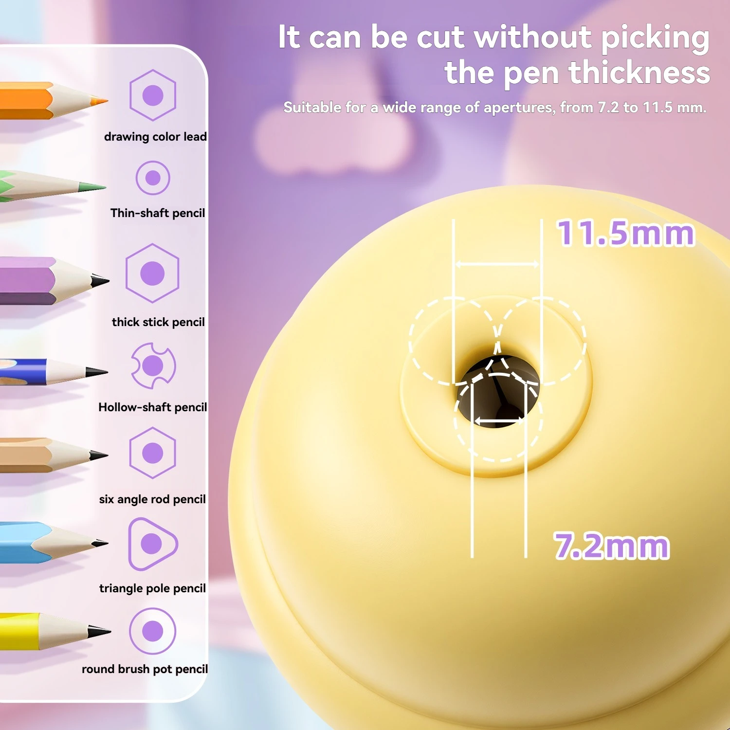 1PC  New Electric Pencil Sharpener With Durable And High Aesthetic Value Automatic Dopamine Pencil Sharpener