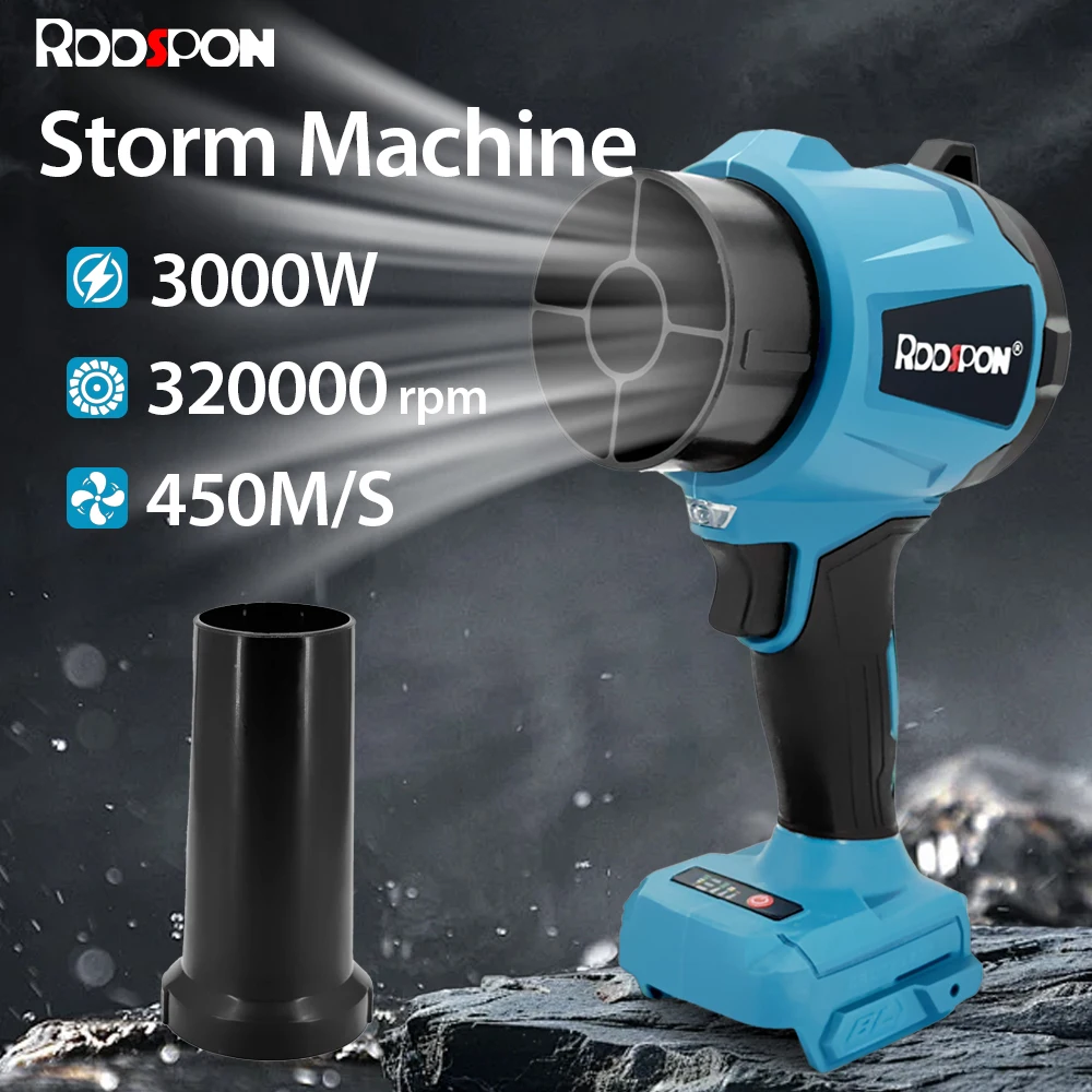 Makita – ventilateur électrique sans fil 3000W, sans balais, 450 m/s, haute puissance, 3 vitesses, ventilateur violent portatif pour batterie 21V