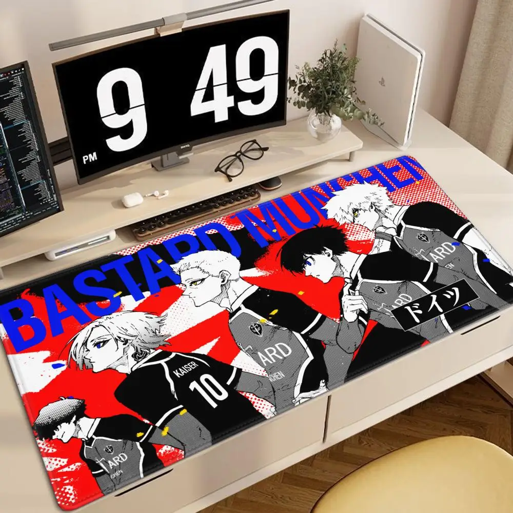 

BLUE LOCK Mouse pad large keyboard pad floor mat computer accessories non-slip desk mat game player PC carpet Anime boy Mousepad