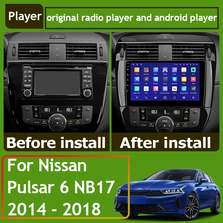 Car Radio Carplay For Nissan Pulsar 6 NB17 2014 - 2018 Navigation GPS Android Auto Stereo Multimedia Player Wifi Video No 2din