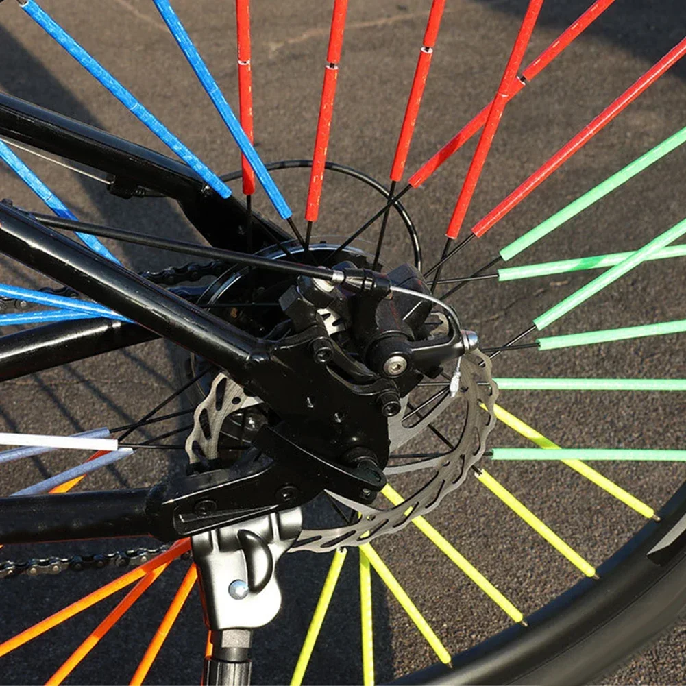 12pcs Bicycle Reflective Stickers Wheel Spokes Tubes Strip Safety Warn Light Reflector Outdoor Bicycle Light Accessories