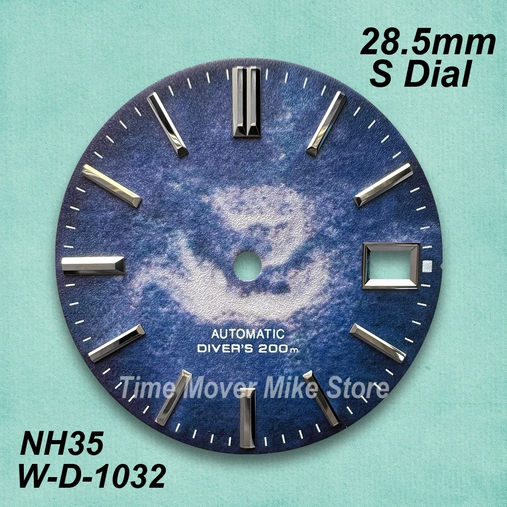 28.5mm 3D Printed S Logo Color Dial Suitable For NH35 Movement Suitable For 3/3.8 O'clock Watch Modification Accessories