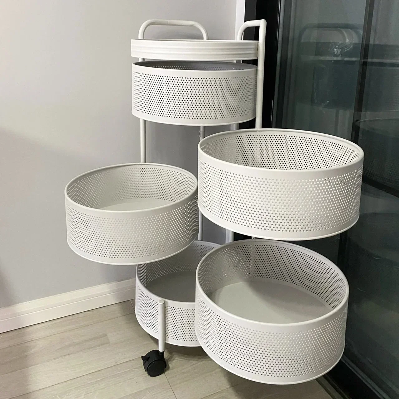 

Storage Rack for Kitchen, Bedroom, Living Room, Snack Rack, Multi-layer Household Revolving Round Vegetable Basket, Storage Rack