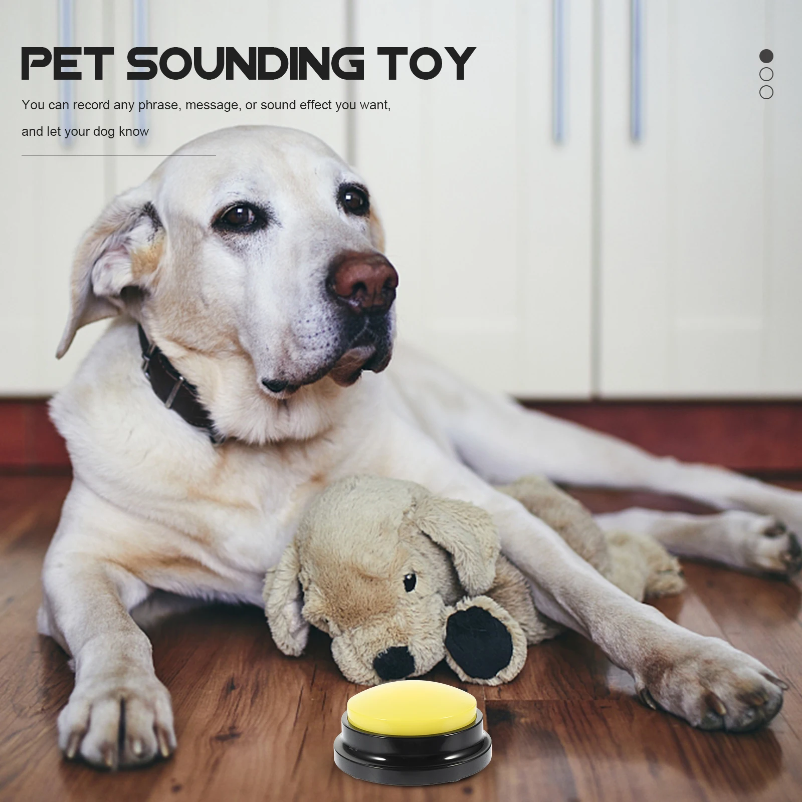 

Sound Box for Dog Training Yellow Plastic Interactive Talking Button Pet Communication Toy Durable Household Recording