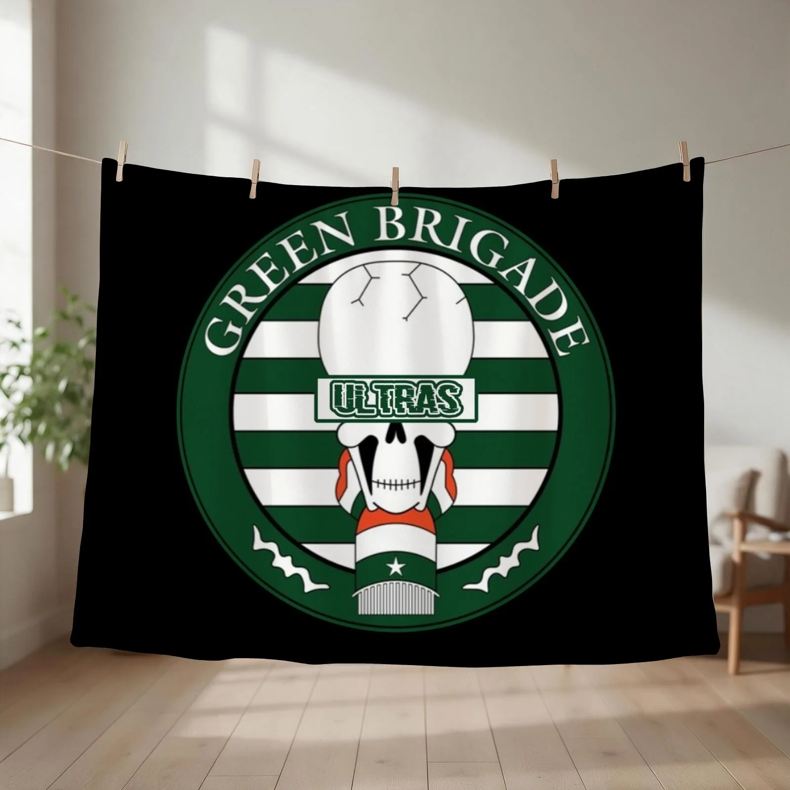 Green Brigade-ULTRAS Throw Blanket couch cozy soft plush fuzzy picnic outdoor blanket