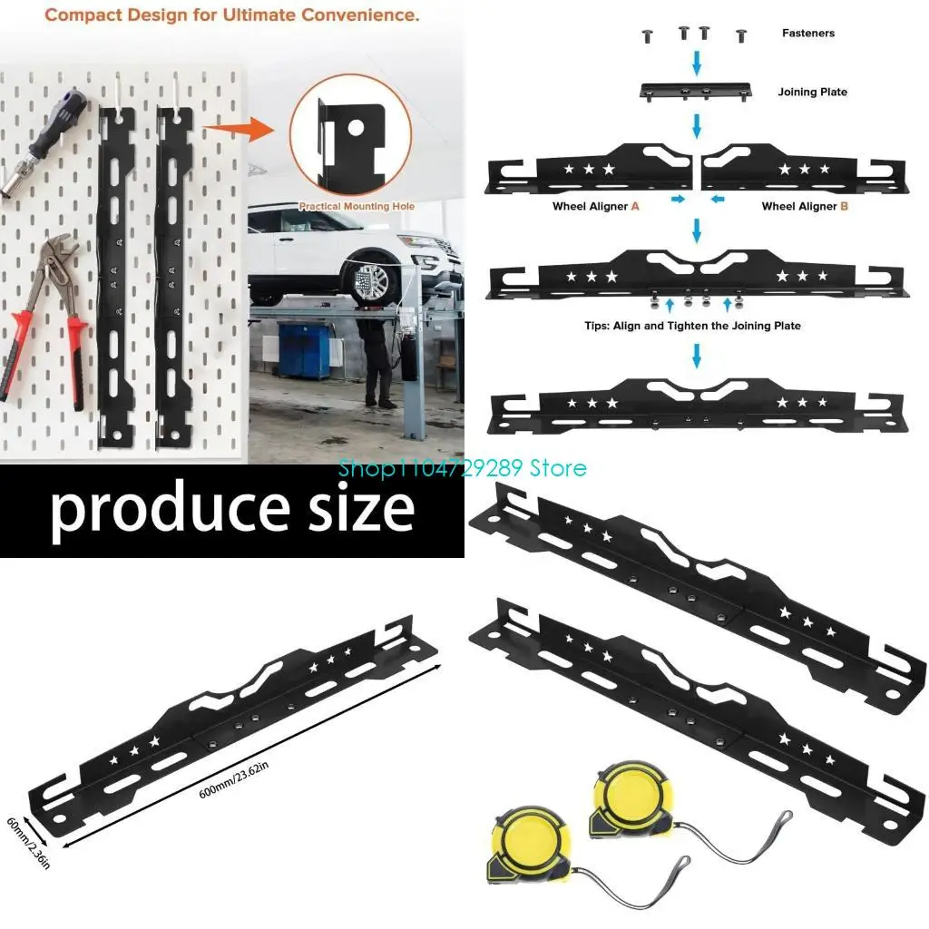 

D8KE Car Repairing Tools Toe Plates for Truck Toe Alignment Tool Plates Portable Wheel Alignment Tool with 2pcs Tape Measure