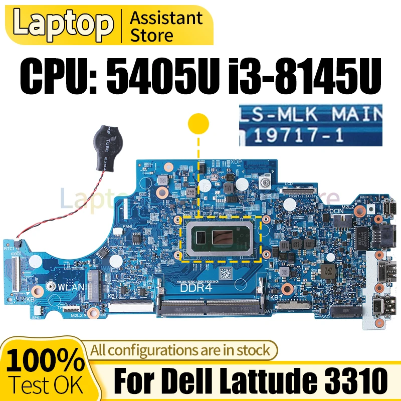 

19717-1 For DELL Lattude 3310 Laptop Mainboard 06D915 06D967 06D915 06C776 5405U i3-8145U Notebook Motherboard