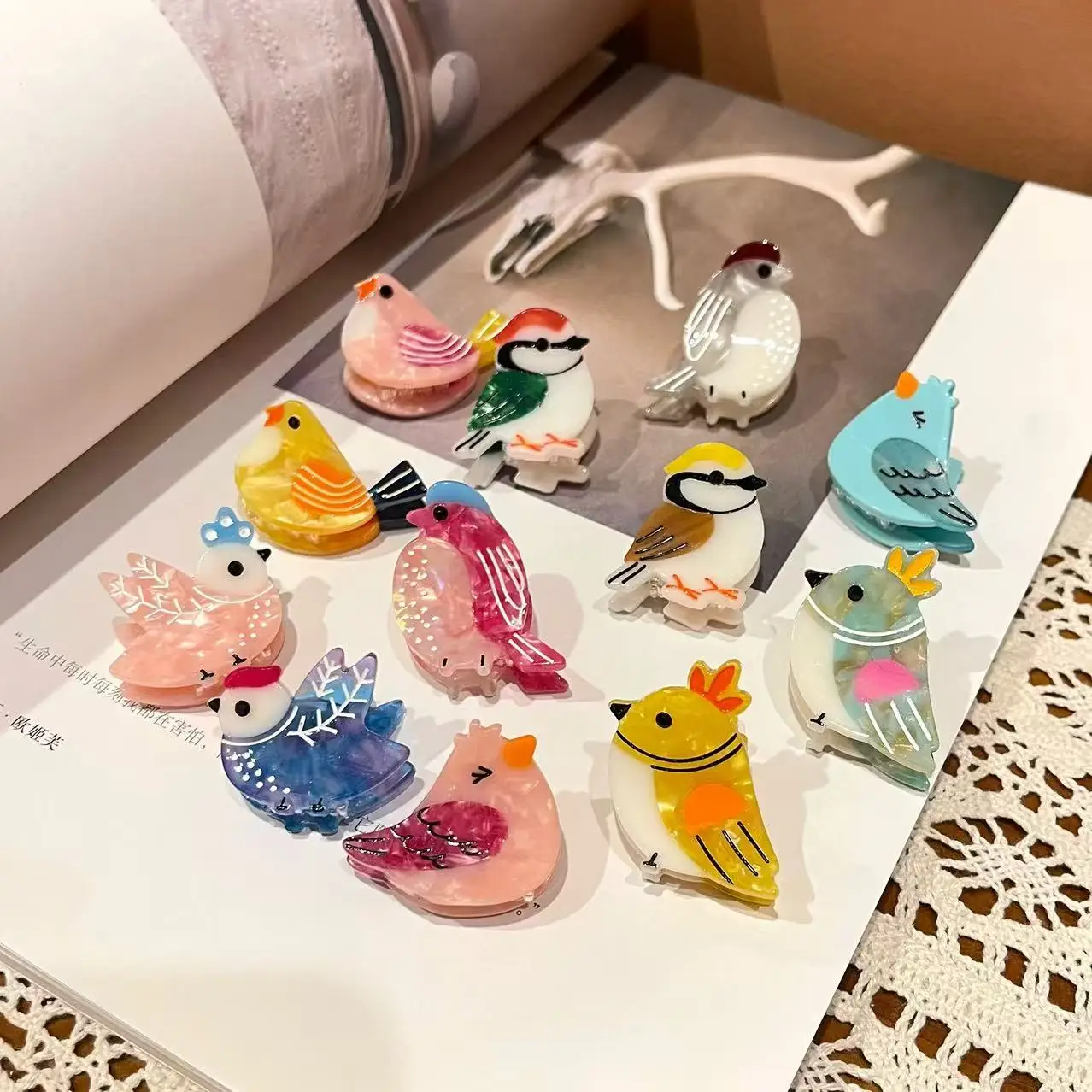 Refreshing World MINI Birds Chicken Hair Claw Tiny Ctue Suitable for Bangs Hair Claw Clips Hair Accessories for Women Girls