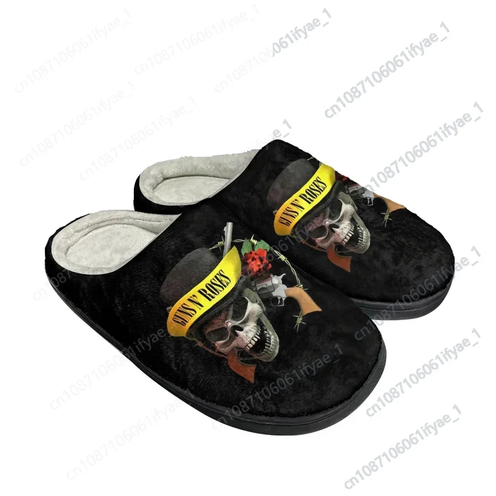 

Hot Cool Rock Guns Roses Cotton Custom Slippers Mens Womens Latest Sandals Bedroom Plush Indoor Keep Warm Shoes Thermal Slipper