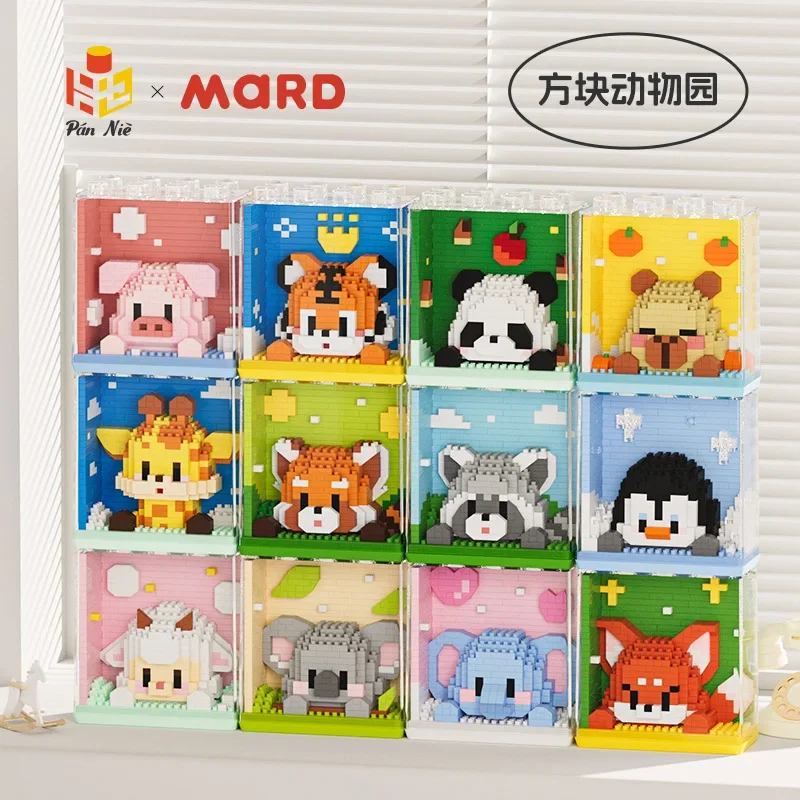 Animale Micro Building Blocks Zoo Panda Rosso Giraffa Koala Pinguino Modello di Elefante Assemblato Mini Figura di Mattoni Giocattoli Per I Regali Dei Bambini