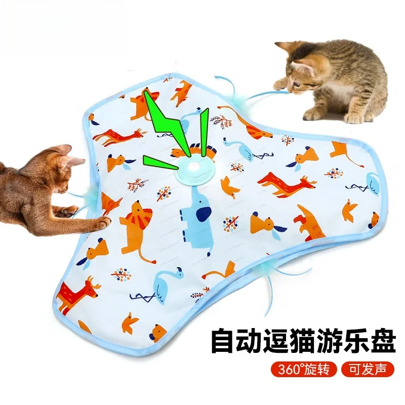 

Smart Electric Cat Turntable Toy Automatic Rotating Sound‑Making Interactive USB Charging Pet Entertainment Toy