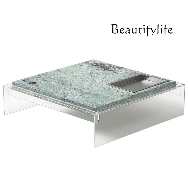 

Pure natural marble suspended coffee table living room simple modern high-end villa designer creativity