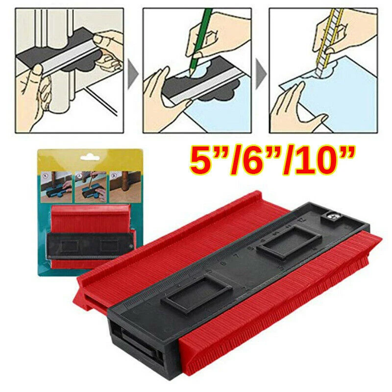 5/6/10In Contour Gauge Duplicator Multifunctional Plastic Carpentry Measurement Irregular Profiler Marker Cutting DIY Tools