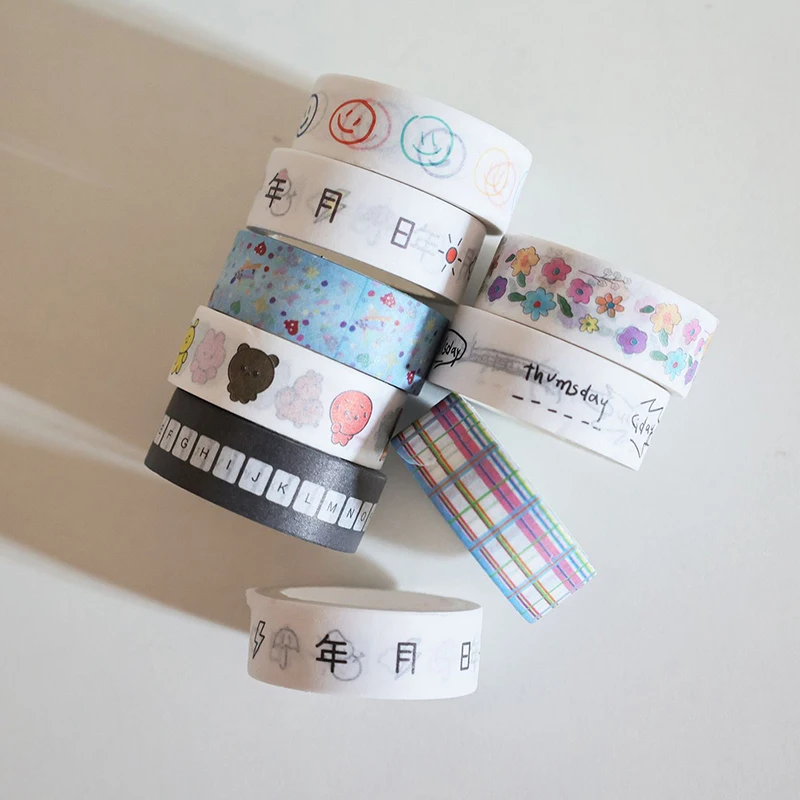 Cute Flower Weather Washi Tape Decoration Scrapbooking Diary Album DIY Journal Hand Account Adhesive Masking Tape Stationery