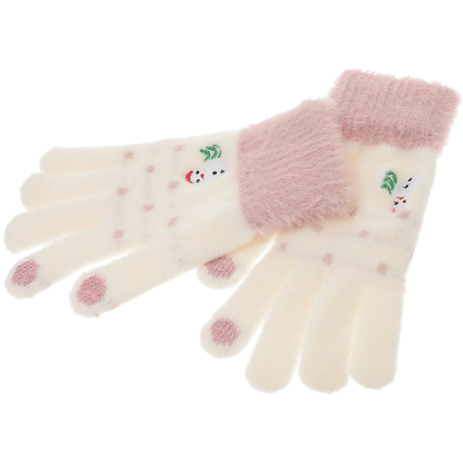 زوج واحد من قفازات الشاشة للنساء بنمط عيد الميلاد، قفازات يد شتوية سميكة للاستخدام في الطقس البارد في الهواء الطلق