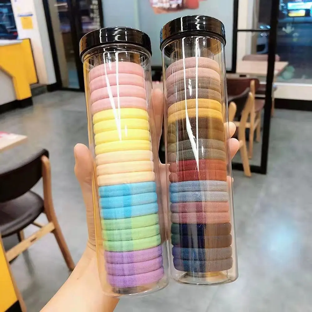 Scrunchies ذيل حصان حامل بلون سلس مطاطا رئيس حبل الكورية نمط شريط مطاطي العلاقات الشعر الإناث حبل الشعر الأساسي