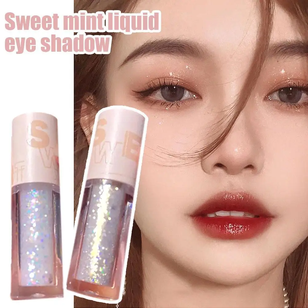 Glänzende flüssige Lidschatten Glitter rosa aufhellen Highlight Lidschatten wasserdicht schnell trocknende Schimmer Kosmetik Korea Mädchen Stil