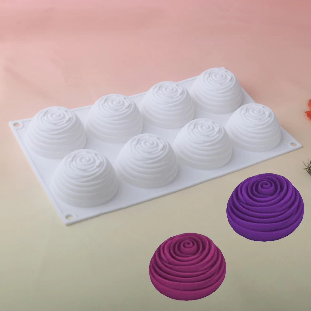 6 oder 8 Zellen Rosebud Design Mousse Formen Valentinstag Rosen Kuchen Silikonform Dessert Dekorieren Werkzeuge Küche Backformen