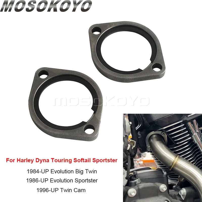 

Motorcycle Exhaust Flange Kit Flanges Gaskets Washers For Harley Big Twin Dyna Super Glide FXD Custom FXDC FXDI Wide Glide FXDWG