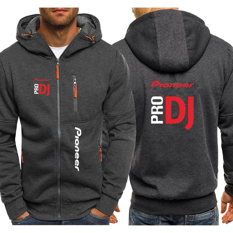 DJ Pioneer PRO 2024 Men\'s New Long Sleeves Fashion Zipper Hoodies Sweatshirts Printed Fleece Casual Harajuku Jackets Coats Tops