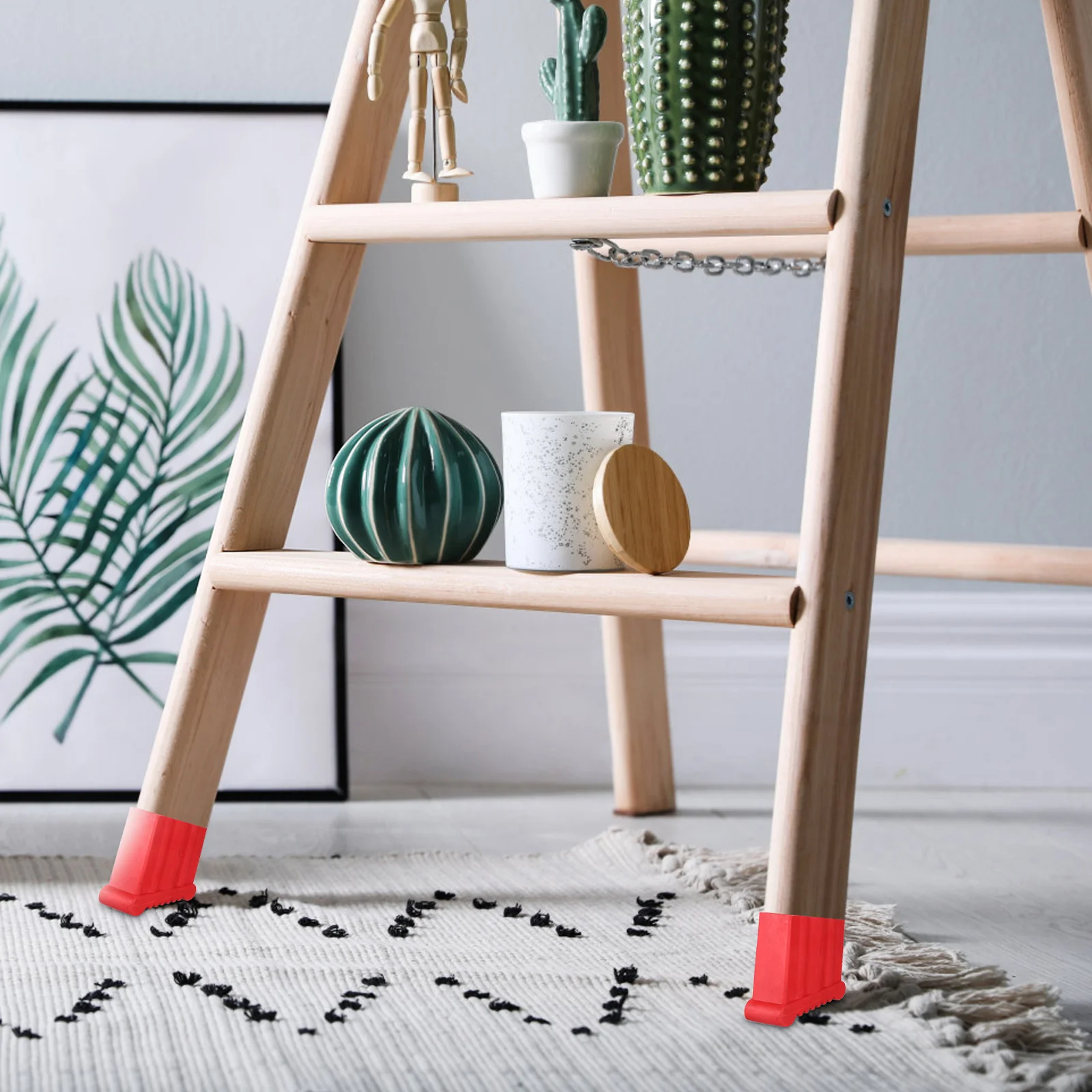 

2Pcs Ladder Feet Rubber Pads Non Slip Cushion Foot Covers Protective Mat for Step Multifunctional Telescopic Ladder Accessories