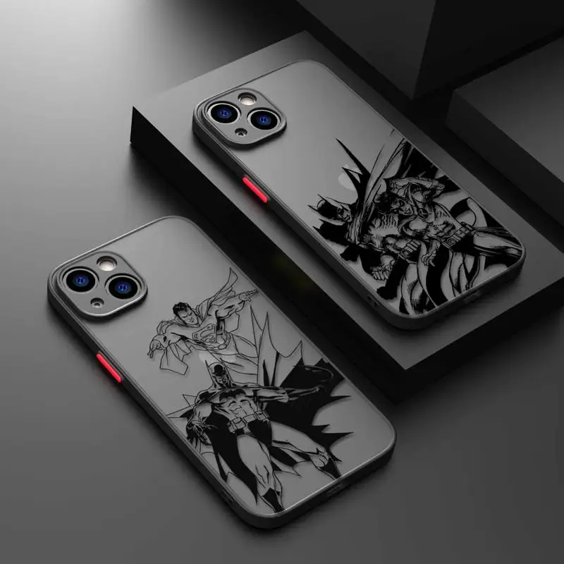 Batman-Superman-Wonder-Wonder-Woman klare matte Handy hülle für iPhone 15 11 14 13 12 Pro Max Mini x xr xs 8 6 7 plus Silikon hülle