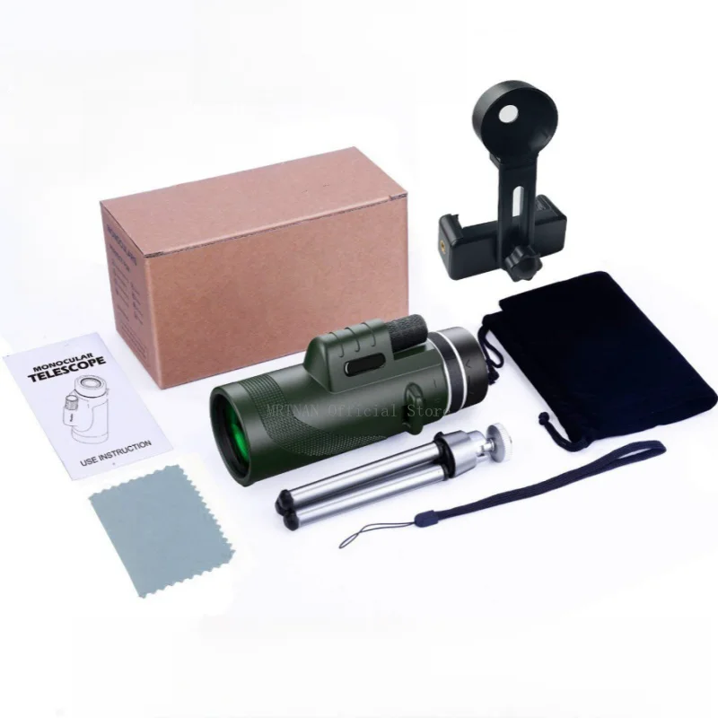 Telescopio monocular portátil HD de largo alcance con trípode y soporte - imagen 4