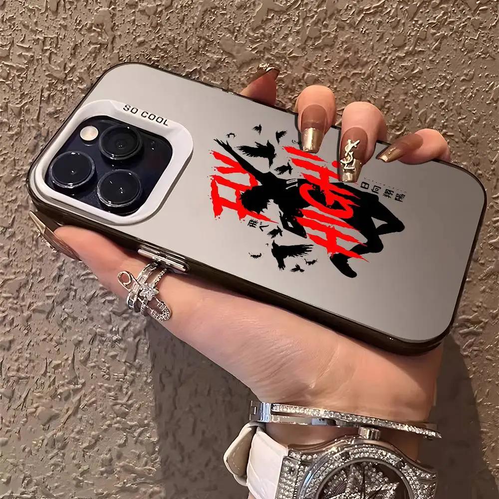 أنيمي H-Haikyuu Oya جراب هاتف آيفون 17 16 15 14 13 12 11 برو ماكس الهواء متعدد الألوان ماتي ليزر معدني أورورا فوندا #6