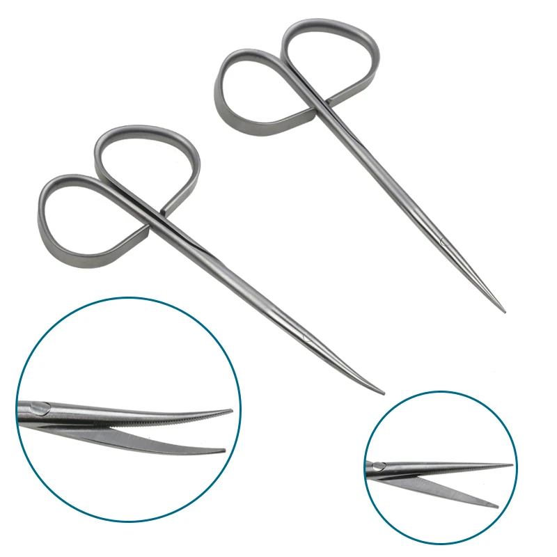 Stainless Steel Twist Handle Separation Scissors Curved Straight Ophthalmic Instrument