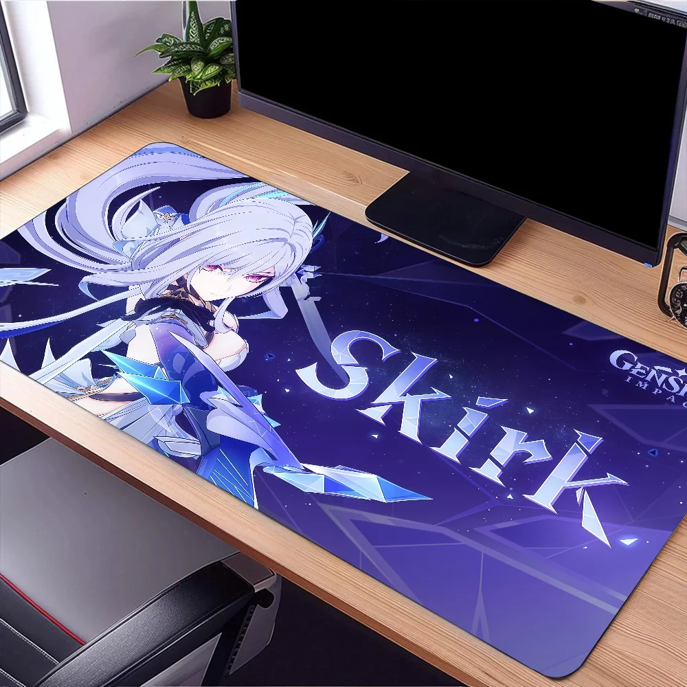 Skirk Game Genshin Impact Mouse Pad Large Desk Mat Keyboard Ergonomic Office Rubber PC Non-slip Anti-fray Home Custom