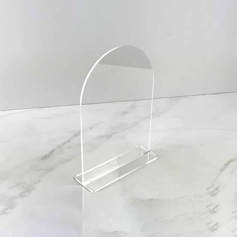 Clear Arch Acrylic Sign with Stand Arched Acrylic Table Signs with Base for DIY Wedding Table Numbers Arched Wedding Signage