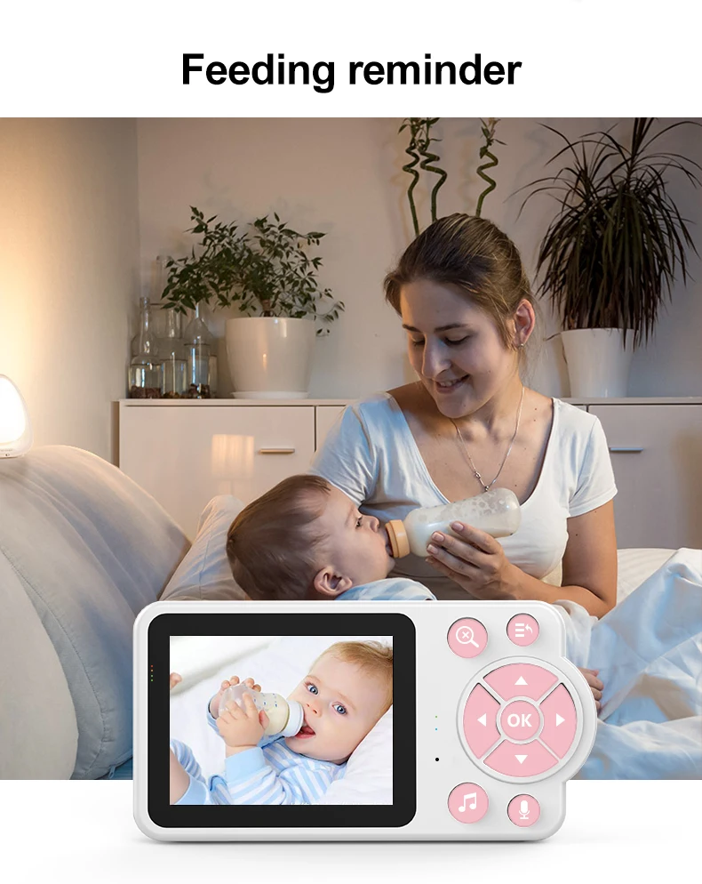 Schlafen Sie ohne Sorgen, Video-Babyphone für den Innenbereich, Mini-Kinderüberwachungskamera, Sicherheitsschutz, Zwei-Wege-Audio, intelligente Gegensprechanlage