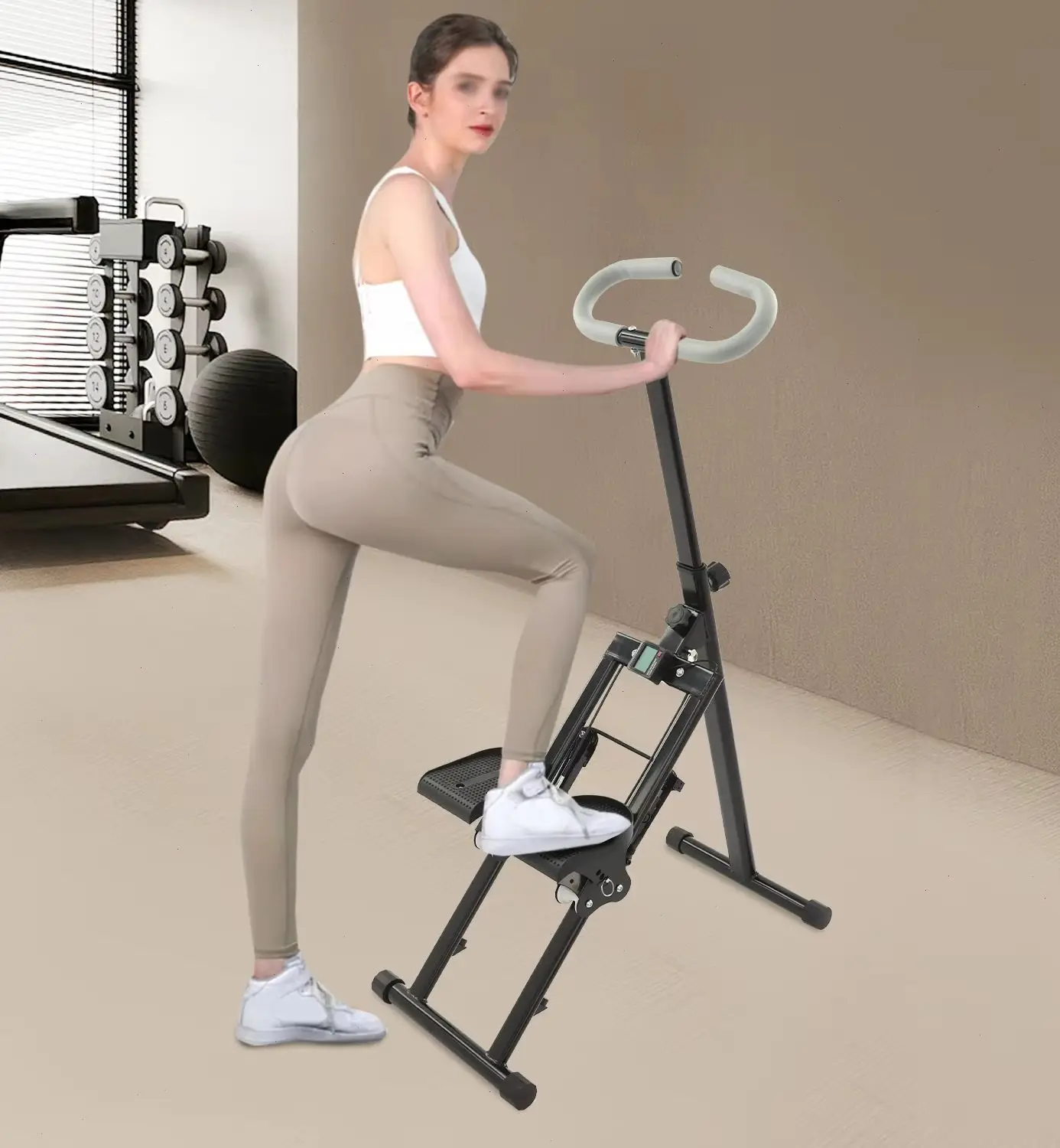 Foldable Stair Stepper, Indoor Vertical Stair Climbing Machine for Full-Body Workout, Stair Stepper for Home Gym
