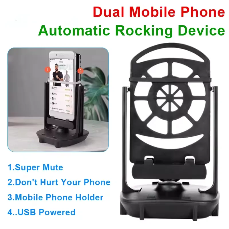 

Pedometer Desk Wiggler Mobile Phone Stand Holder Automatic Swing Shake Phone Walking Lazy Person Phone Stand For All Smartphone