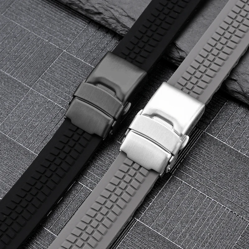 Cinturino per orologio pieghevole in acciaio inossidabile con cinturino in Silicone impermeabile morbido a sgancio rapido universale sostituisci 20mm 22mm