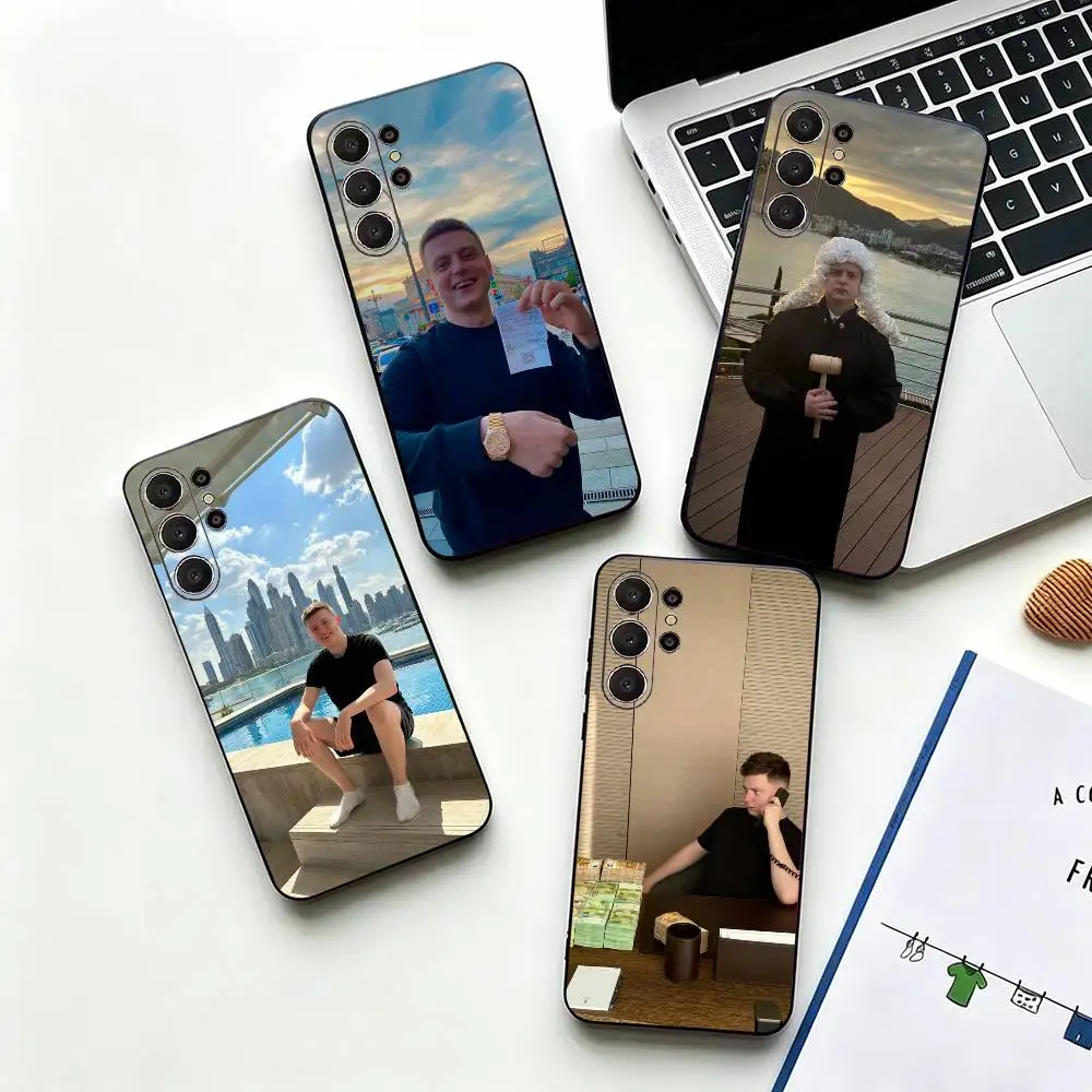 Famors Streamer Mellstroy -y Soft Silicone Case for Samsung S26, S24, S21, S22, S23, S30, Ultra,  Plus, FE, Lite-Blacks