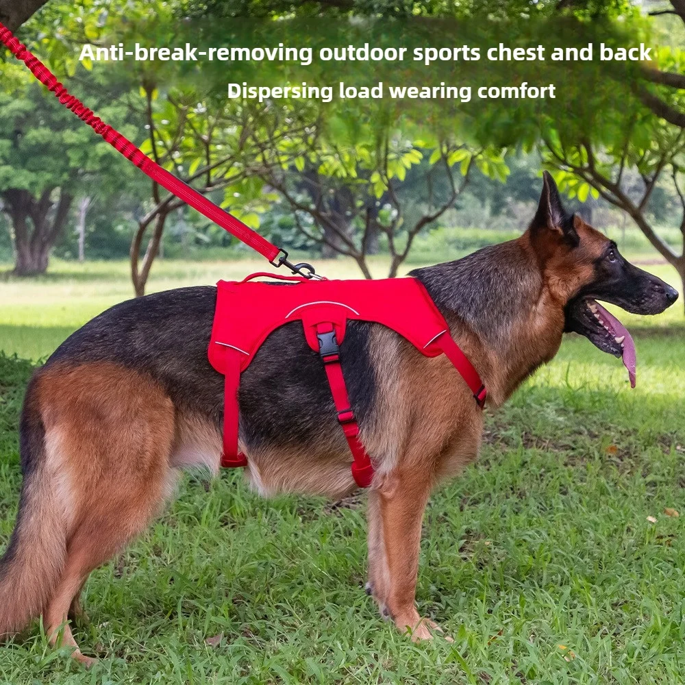 Dog traction vest explosion-proof anti-breakaway reflective dog chest harness with handle outdoor dog walking equipment