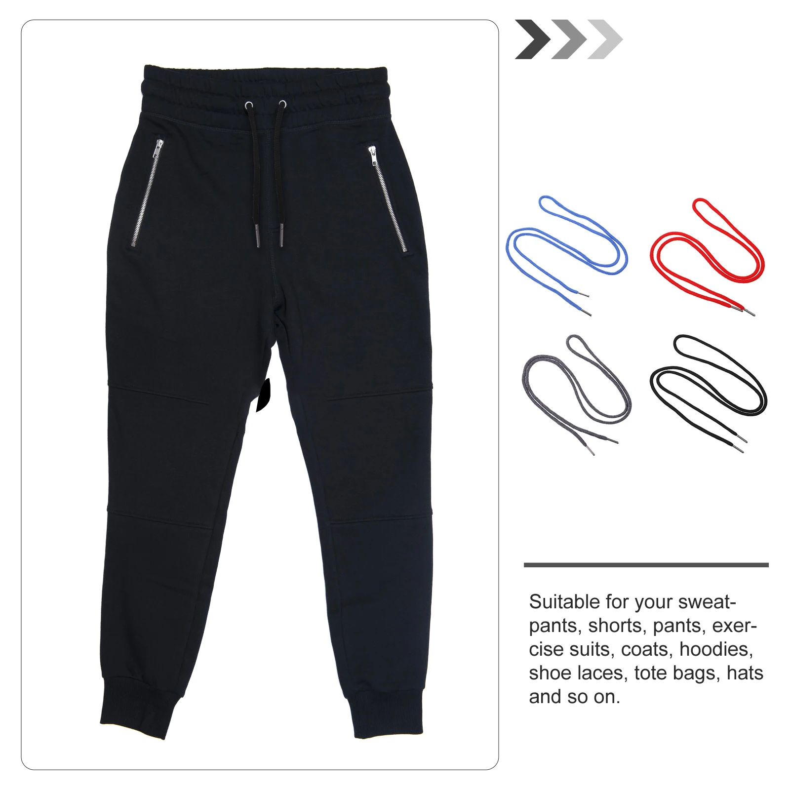 

24pcs Replacement Sweatpants Drawstrings Cotton Pants Drawstring Cords Durable Universal For Shorts Hoodies Tote Bags Sewing