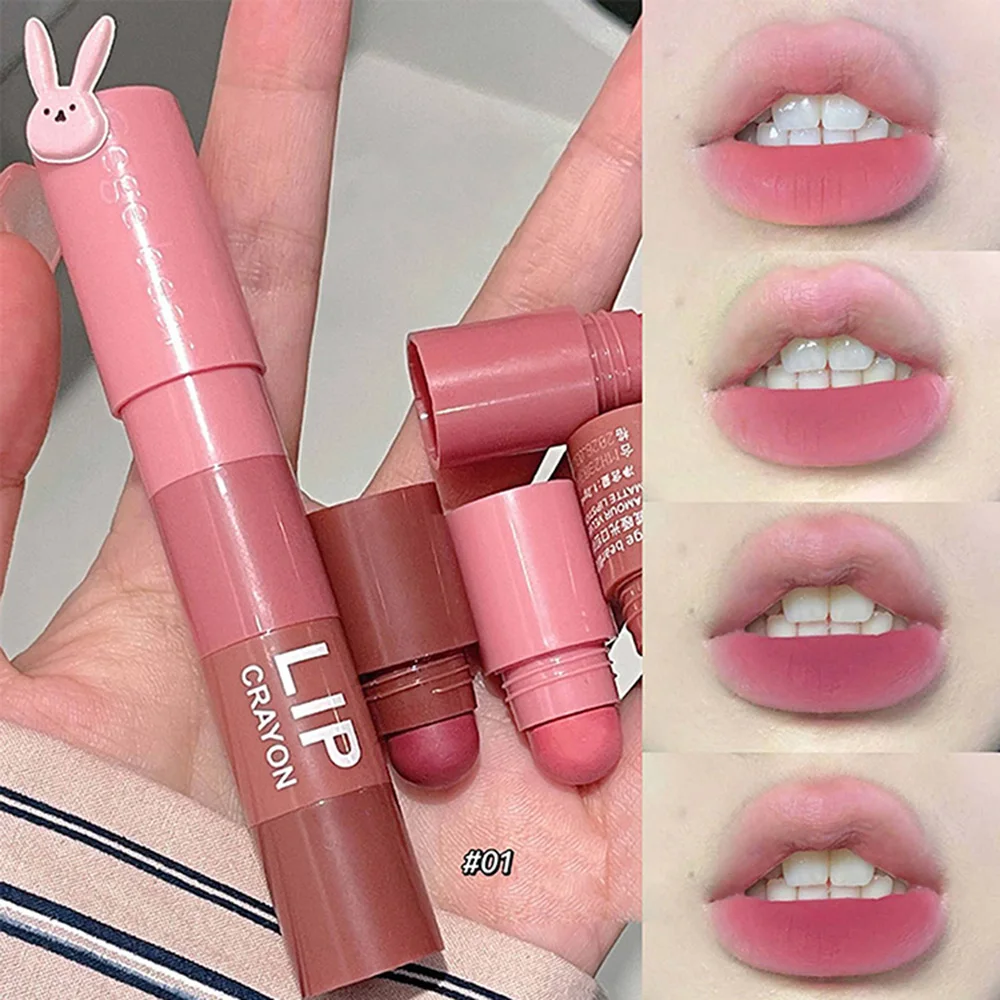 Gege Bear 4 in 1 Velvet Matte Crayon Lipstick Super Stay Makeup Pink Red Long Wear Waterpoof Non-Stick Cup Tiny Lip Stick images - 6