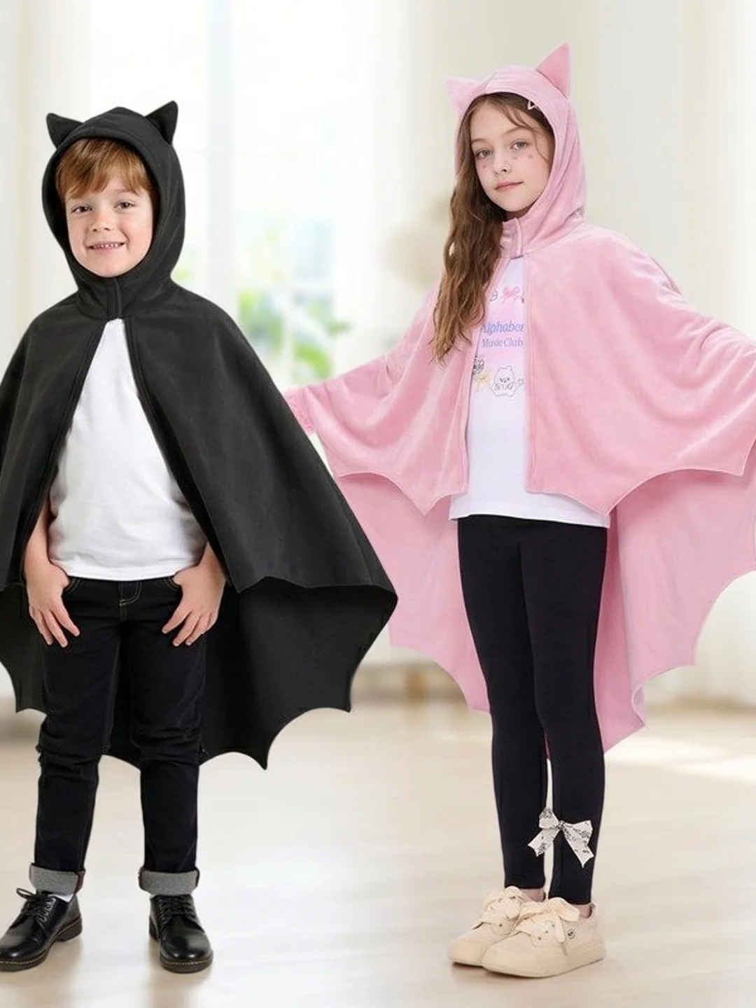 

Halloween Children's Performance Costume Bat Robe Witch Role Cosplay Clothing Stage Play Dress up Clothes Female Witch
