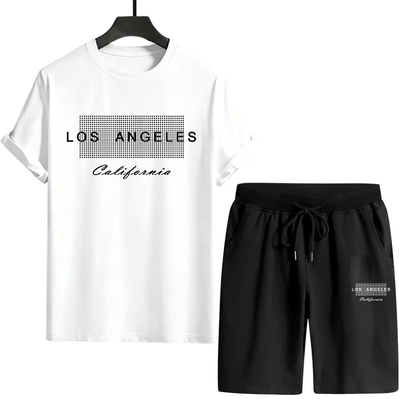 2026 New Arrival Men's Tracksuit T-shirt and Shorts Urban Casual Fashion Sportswear Summer Home Outdoor Comfort Cool Tees Outfit
