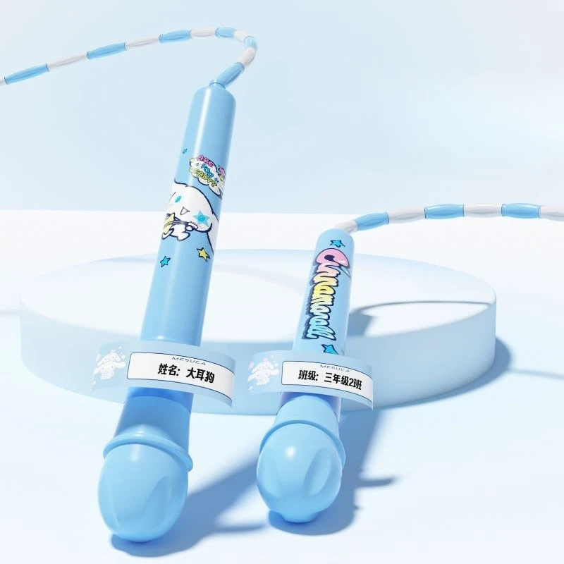 New Kawaii Sanrio peripheral cartoon pattern jump rope Hello Kitty Kuromi My melody Children's adjustable bamboo jump rope gift