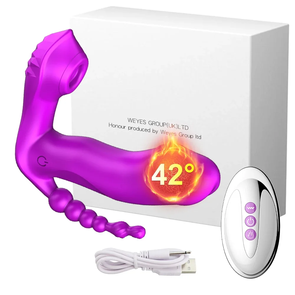 3 in 1 Licking Sucking Vibrators for Women 10 Mode Vibrating Anal Vagina Clitoris Stimulator Wearable Oral Sex Toys for Adult 18