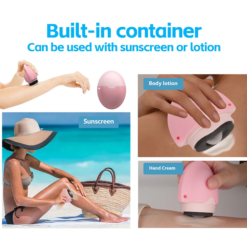 1PC Neue Silikon Suncream Roller Applikator Nachfüllbare Oval Isolation Lotion Creme Flaschen Nähte Farbe Kosmetik Werkzeug Reise – Detail 4